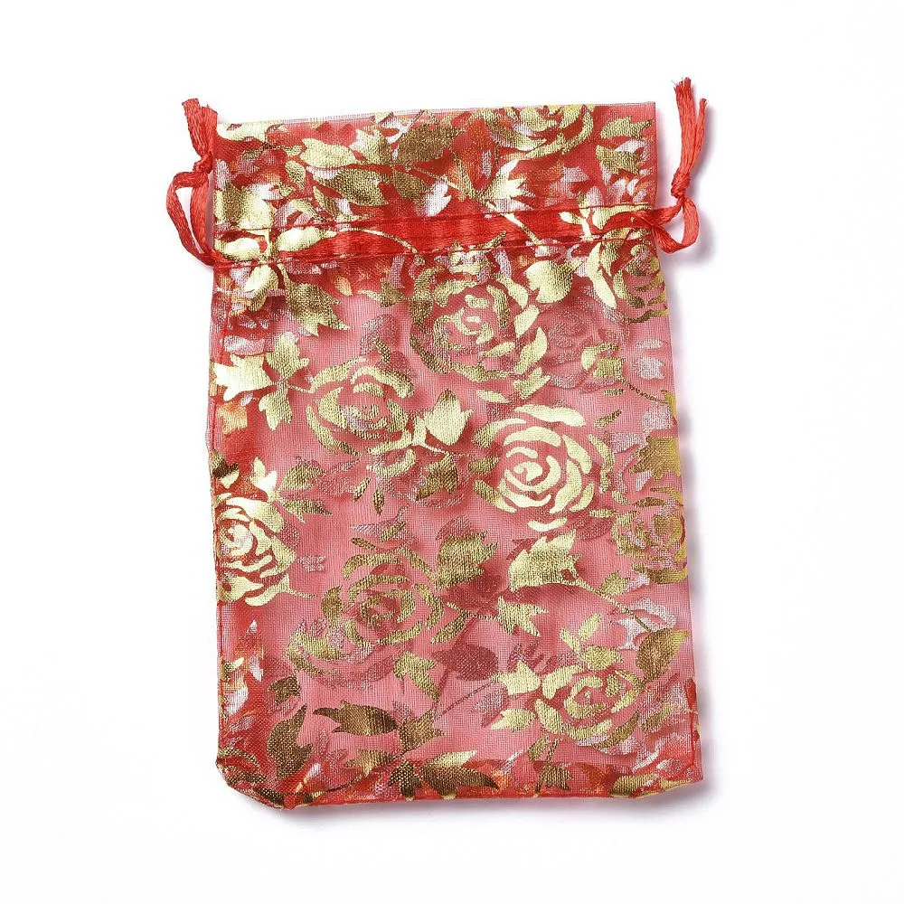 1 Bag Organza Drawstring Jewelry Pouches, Wedding Party Gift Bags, 15x10x0.11cm