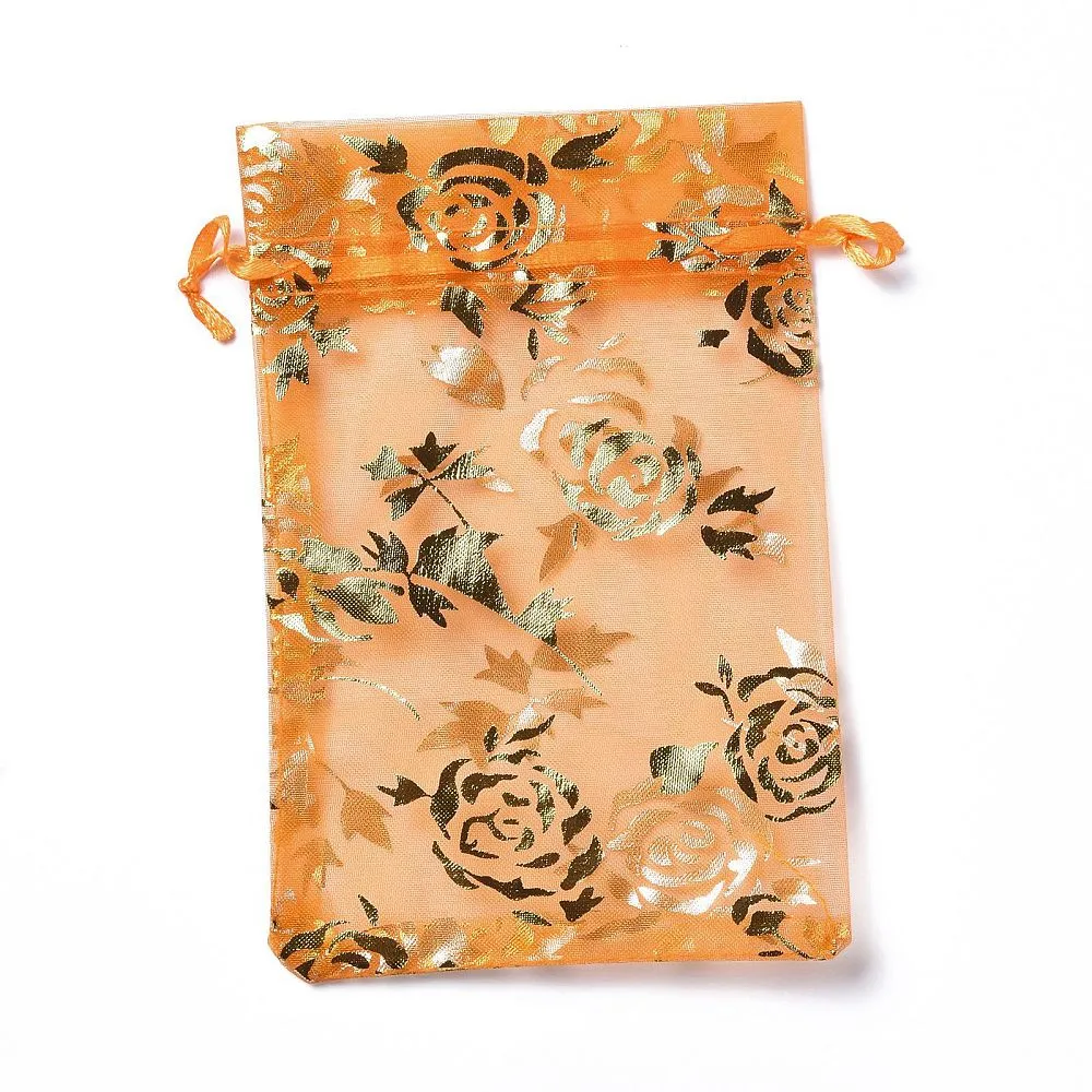 1 Bag Organza Drawstring Jewelry Pouches, Wedding Party Gift Bags, 15x10x0.11cm