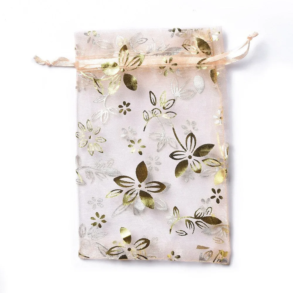 1 Bag Organza Drawstring Jewelry Pouches, Wedding Party Gift Bags, 15x10x0.11cm