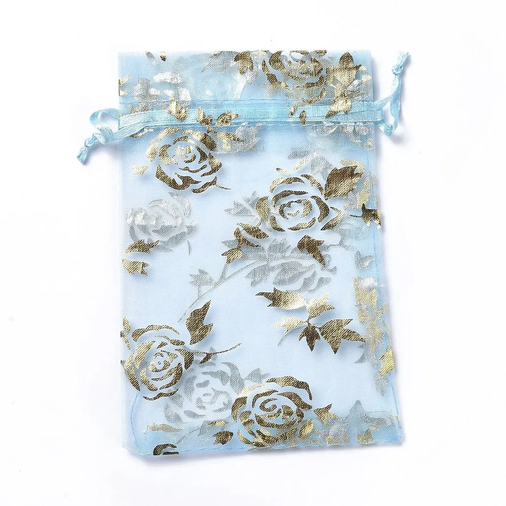 1 Bag Organza Drawstring Jewelry Pouches, Wedding Party Gift Bags, 15x10x0.11cm