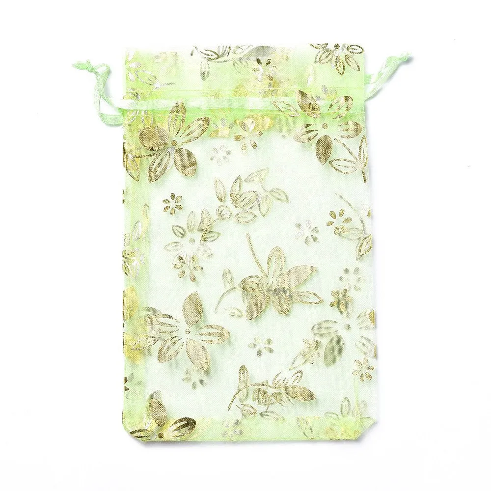 1 Bag Organza Drawstring Jewelry Pouches, Wedding Party Gift Bags, 15x10x0.11cm