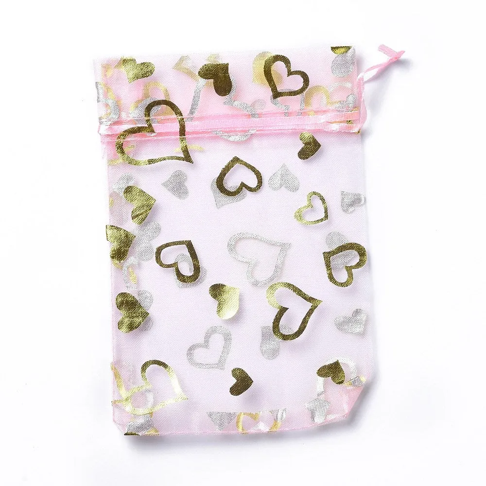 1 Bag Organza Drawstring Jewelry Pouches, Wedding Party Gift Bags, 15x10x0.11cm