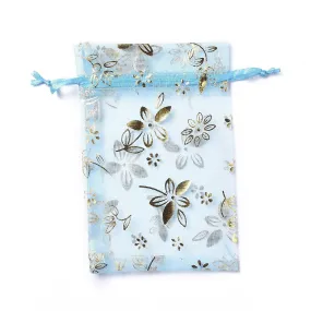 1 Bag Organza Drawstring Jewelry Pouches, Wedding Party Gift Bags, 15x10x0.11cm