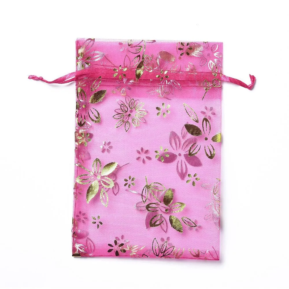 1 Bag Organza Drawstring Jewelry Pouches, Wedding Party Gift Bags, 15x10x0.11cm