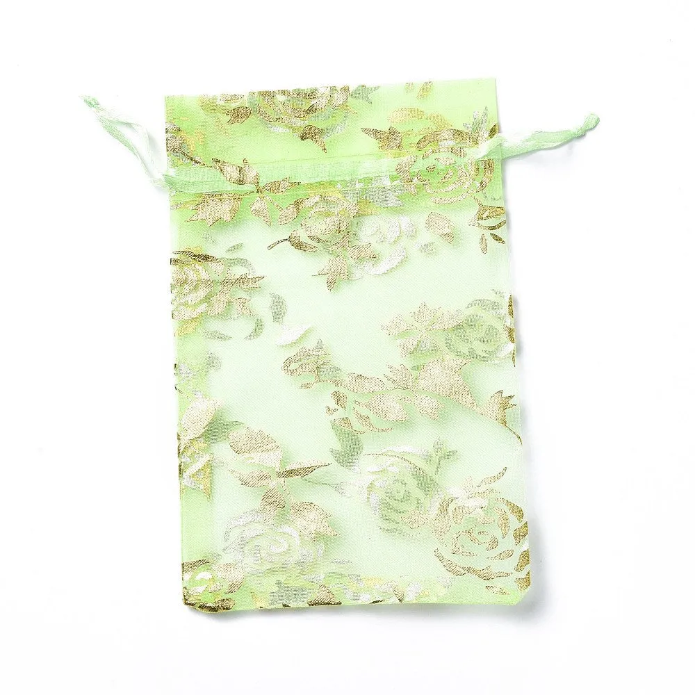 1 Bag Organza Drawstring Jewelry Pouches, Wedding Party Gift Bags, 15x10x0.11cm
