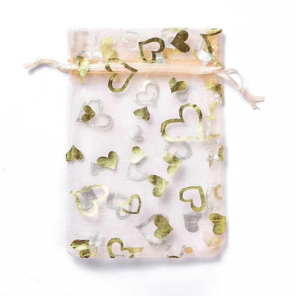 1 Bag Organza Drawstring Jewelry Pouches, Wedding Party Gift Bags, 15x10x0.11cm