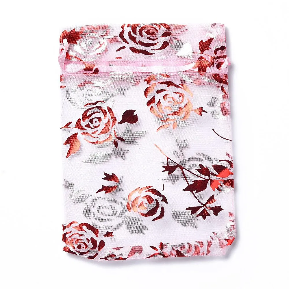 1 Bag Organza Drawstring Jewelry Pouches, Wedding Party Gift Bags, 15x10x0.11cm