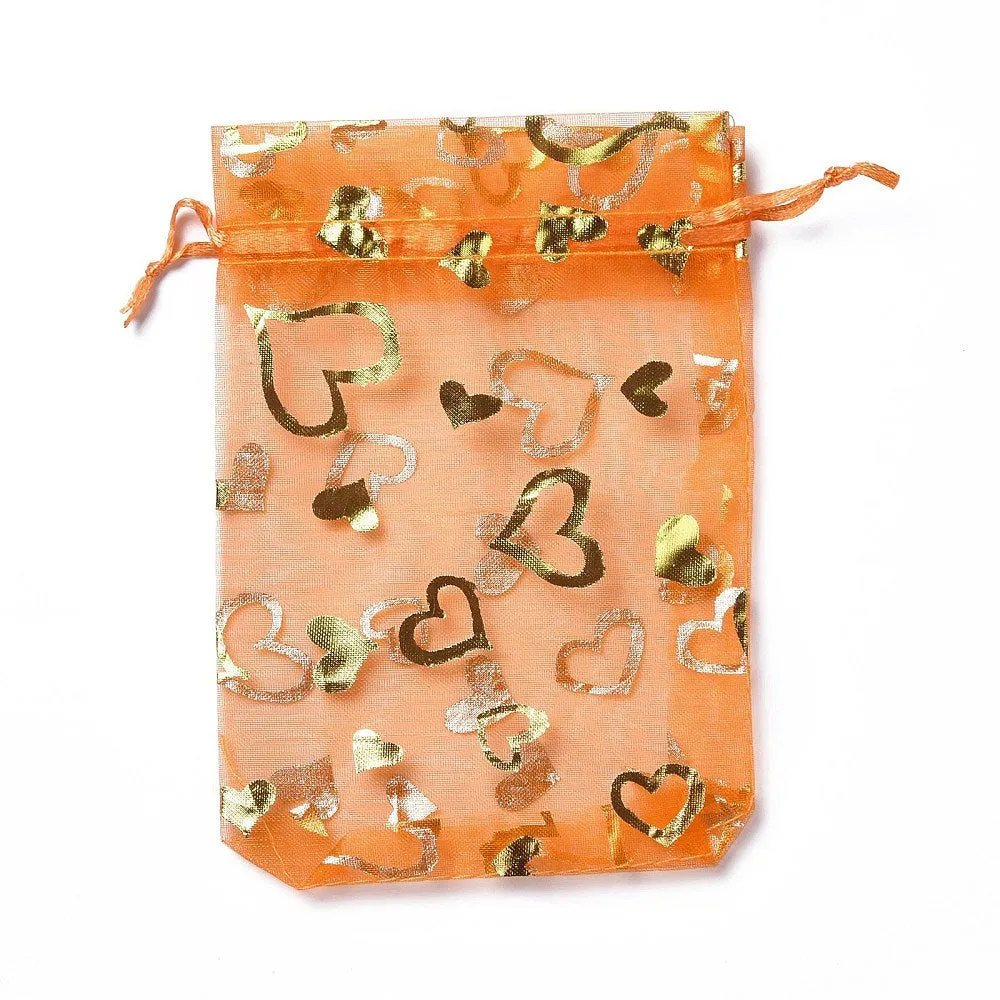 1 Bag Organza Drawstring Jewelry Pouches, Wedding Party Gift Bags, 15x10x0.11cm