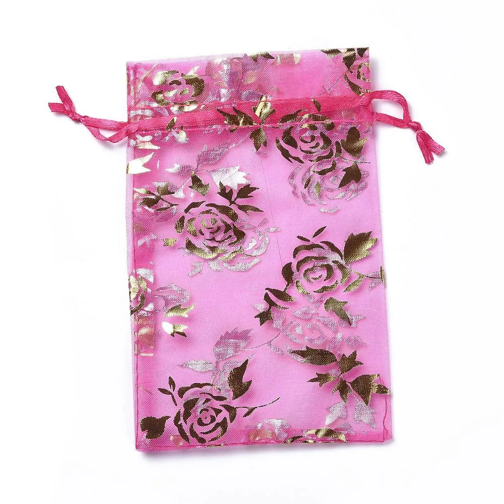 1 Bag Organza Drawstring Jewelry Pouches, Wedding Party Gift Bags, 15x10x0.11cm