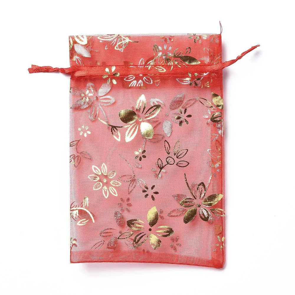 1 Bag Organza Drawstring Jewelry Pouches, Wedding Party Gift Bags, 15x10x0.11cm
