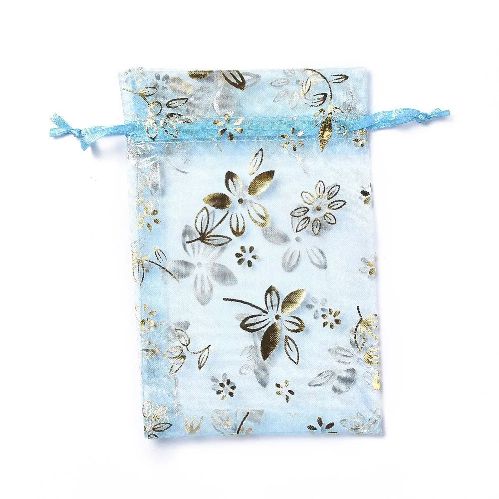 1 Bag Organza Drawstring Jewelry Pouches, Wedding Party Gift Bags, 15x10x0.11cm