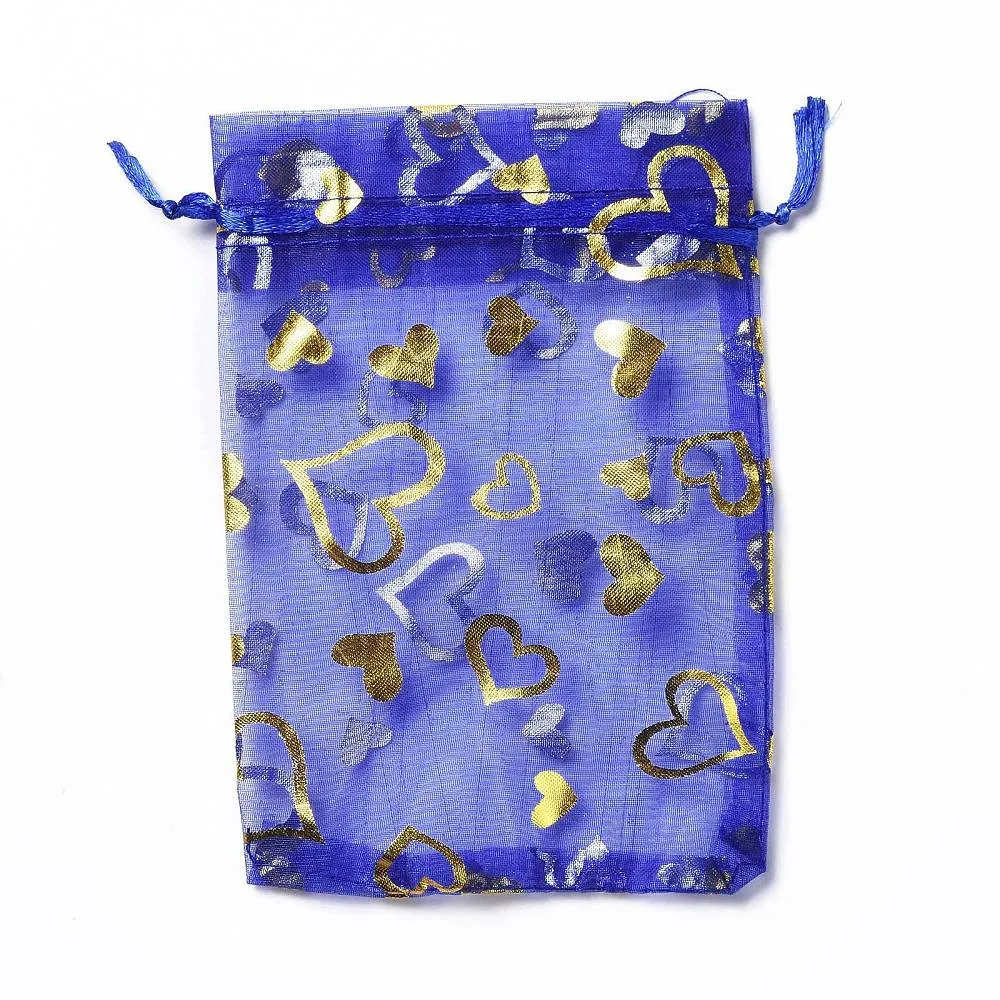 1 Bag Organza Drawstring Jewelry Pouches, Wedding Party Gift Bags, 15x10x0.11cm