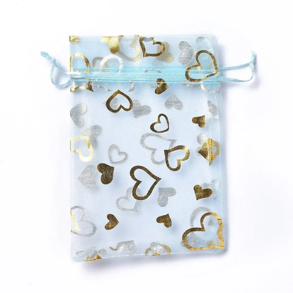 1 Bag Organza Drawstring Jewelry Pouches, Wedding Party Gift Bags, 15x10x0.11cm