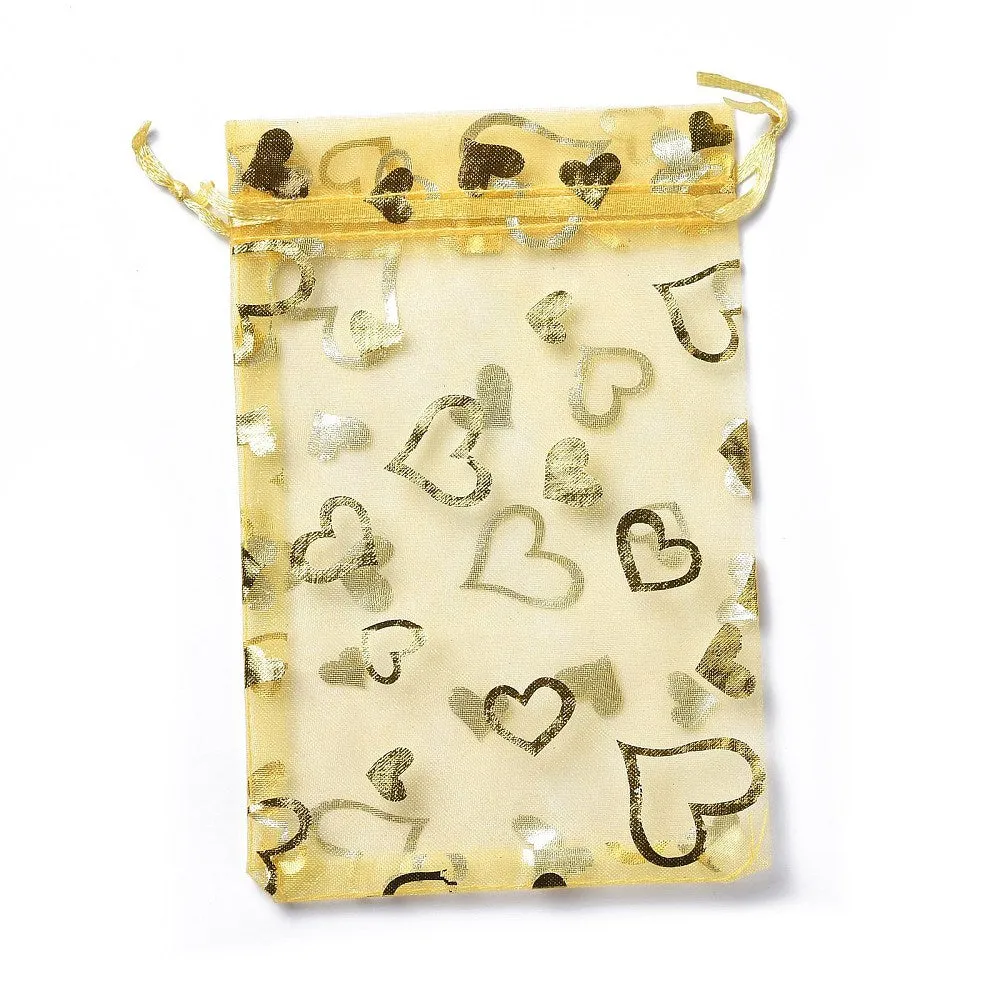 1 Bag Organza Drawstring Jewelry Pouches, Wedding Party Gift Bags, 15x10x0.11cm