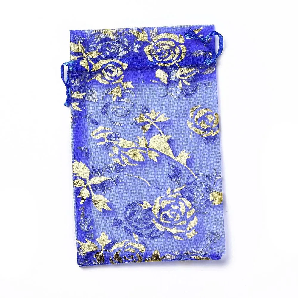 1 Bag Organza Drawstring Jewelry Pouches, Wedding Party Gift Bags, 15x10x0.11cm
