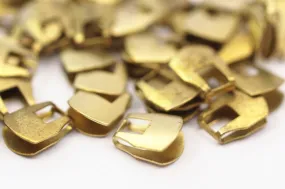 30 Pcs Raw Brass End Caps For Soldering To Snake Chain Ends 11X8mm B0054