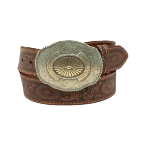 Ariat M&F Nocona Women's Brown Scroll & Floral Embossed Belt