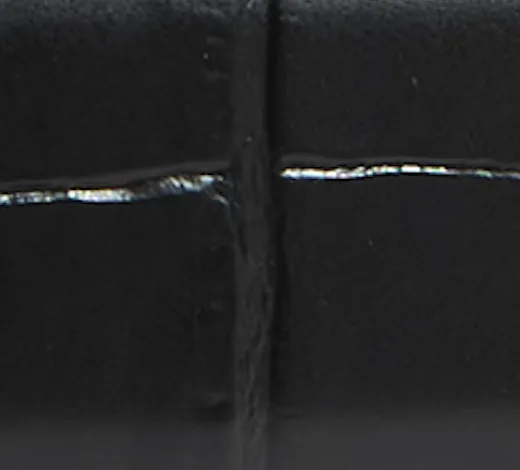 Bambi Belt in Black Croc-Embossed Leather with Gold