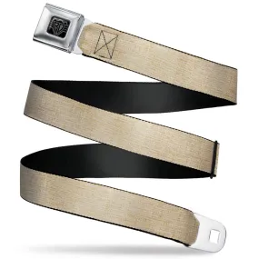 BD Wings Logo CLOSE-UP Full Color Black Silver Seatbelt Belt - Natural Hemp Webbing
