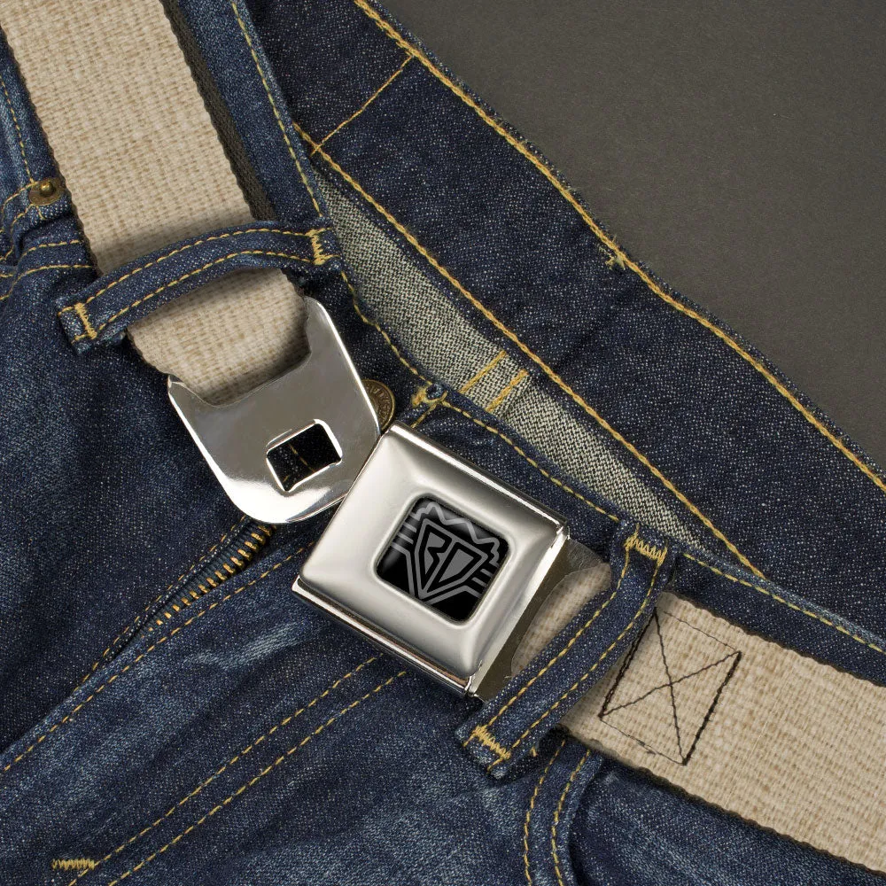 BD Wings Logo CLOSE-UP Full Color Black Silver Seatbelt Belt - Natural Hemp Webbing