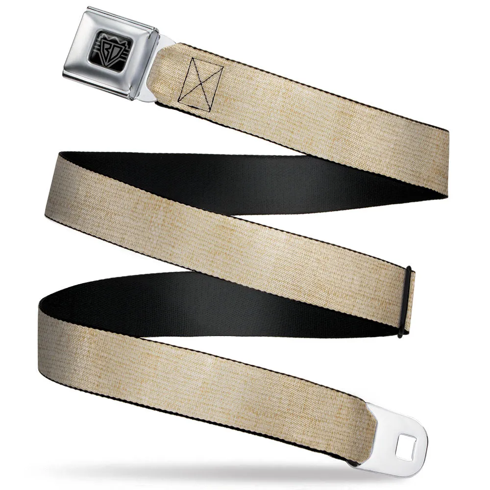 BD Wings Logo CLOSE-UP Full Color Black Silver Seatbelt Belt - Natural Hemp Webbing