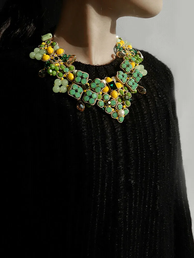 Bead Embroidery Statement Handmade Necklace Jewellery