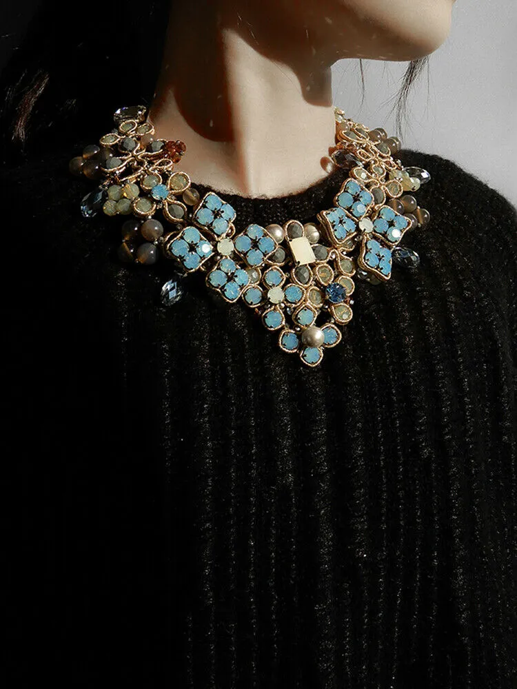 Bead Embroidery Statement Handmade Necklace Jewellery