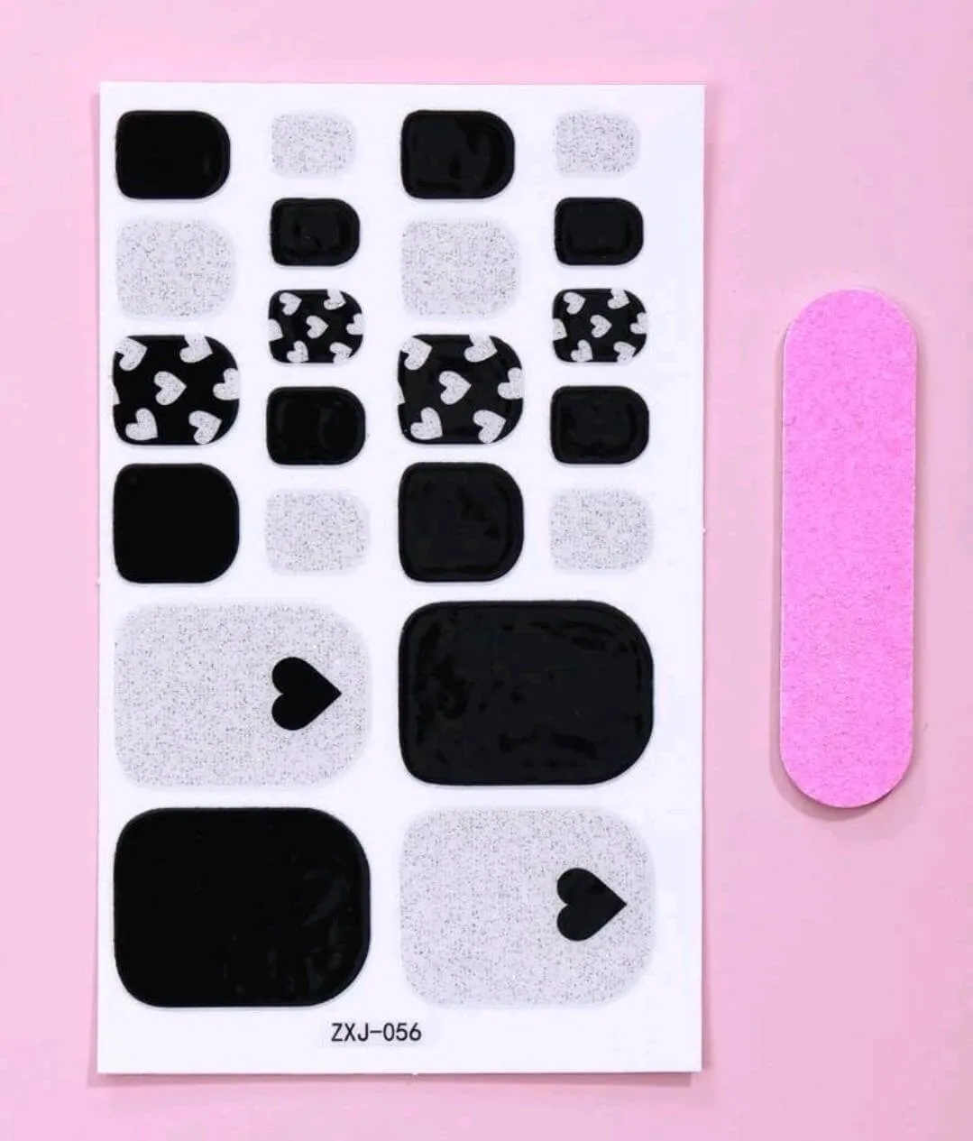 Beauty - Nails - toes - black heart sticker
