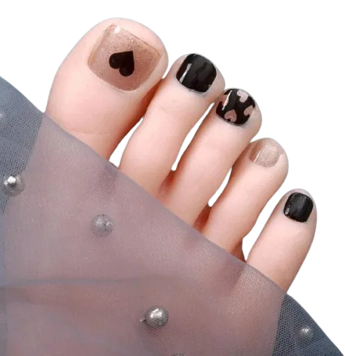 Beauty - Nails - toes - black heart sticker