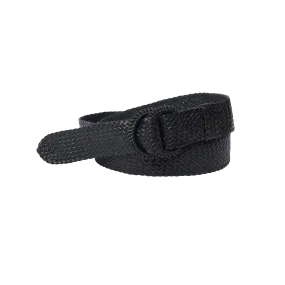 Black Braided Kangaroo Leather Belt