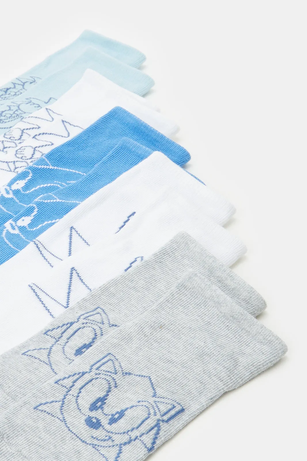 Boys Assorted Sonic Ankle Length Socks (5 Pairs)