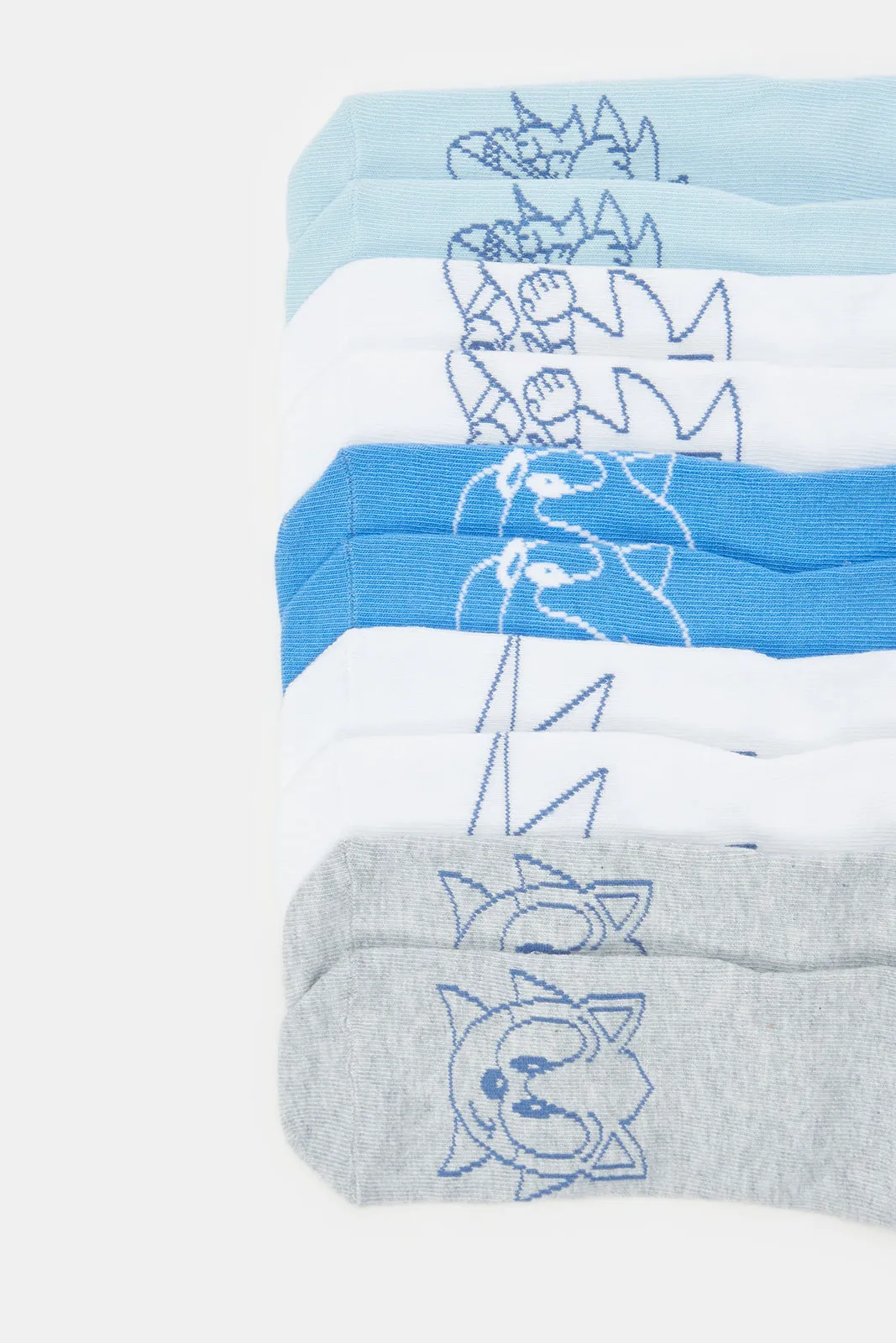 Boys Assorted Sonic Ankle Length Socks (5 Pairs)