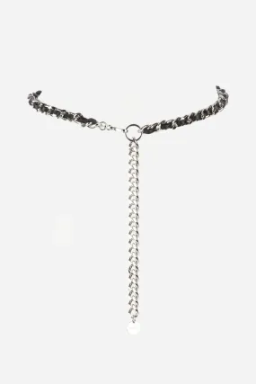 Brave Leather LTD Doone Pebbled Belt in Black Nappa Leather - Silver