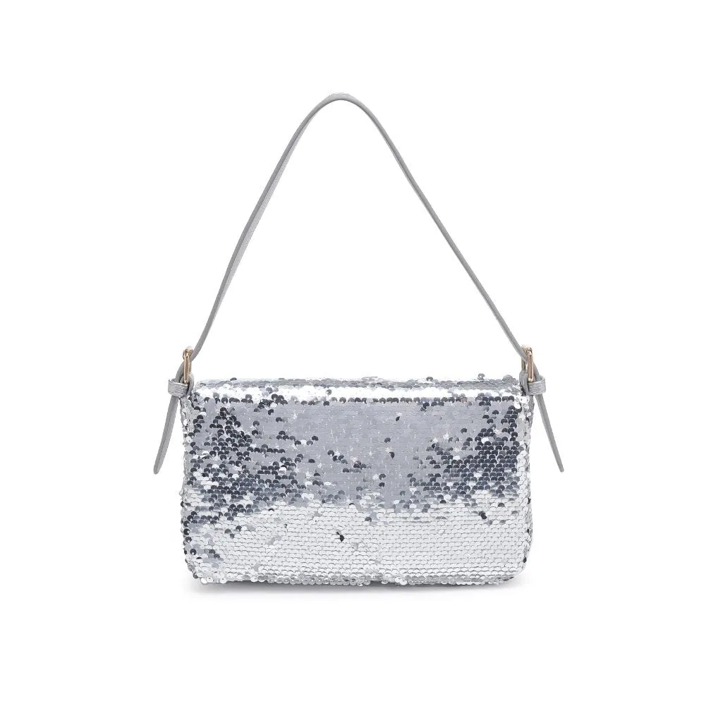 Bronx Sequin Baguette Shoulder Bag - Silver
