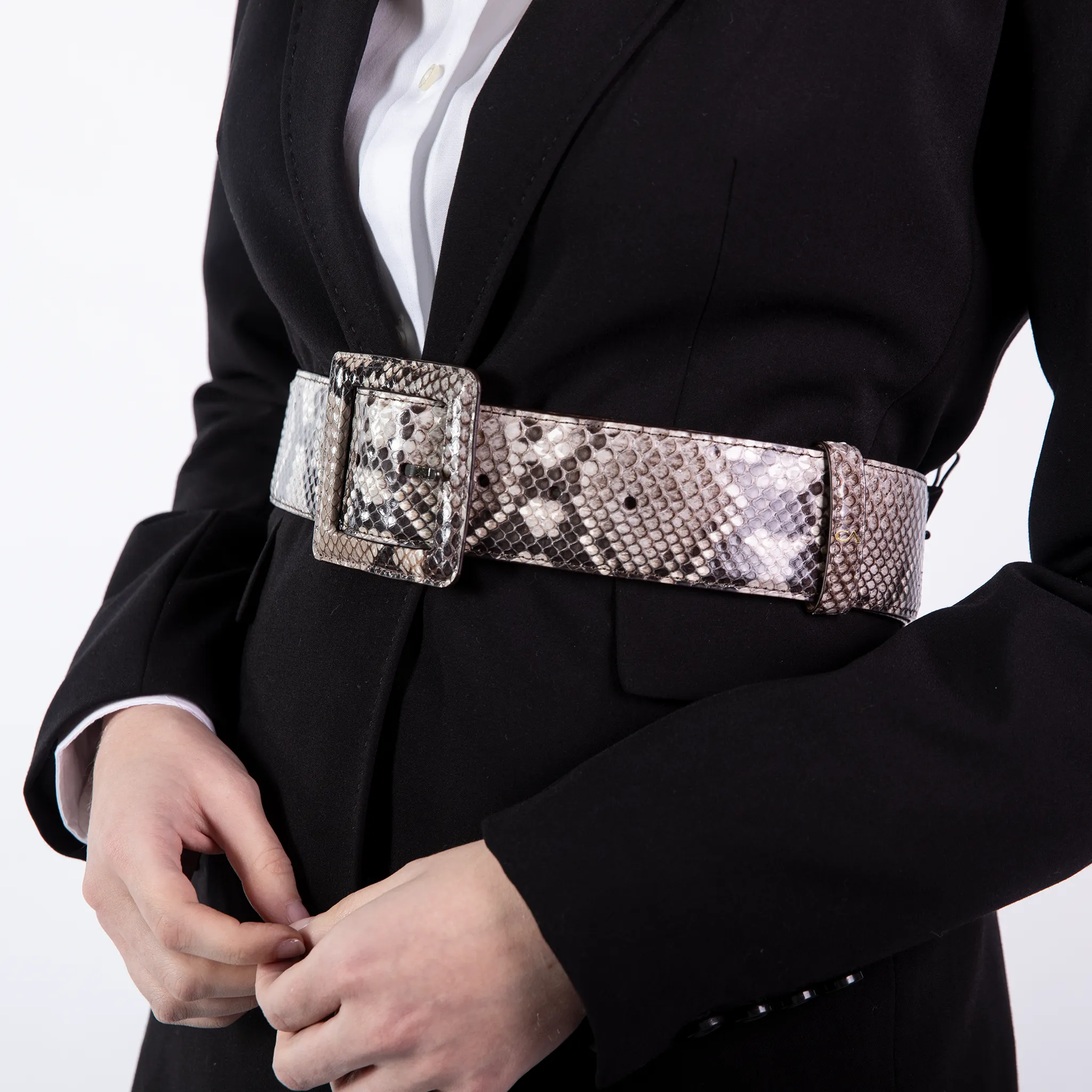 CA Hampton Natural Python Couture waist belt