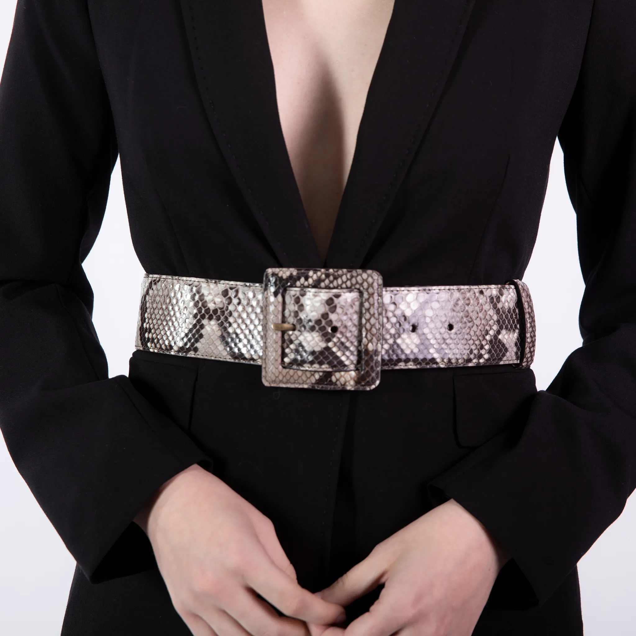 CA Hampton Natural Python Couture waist belt