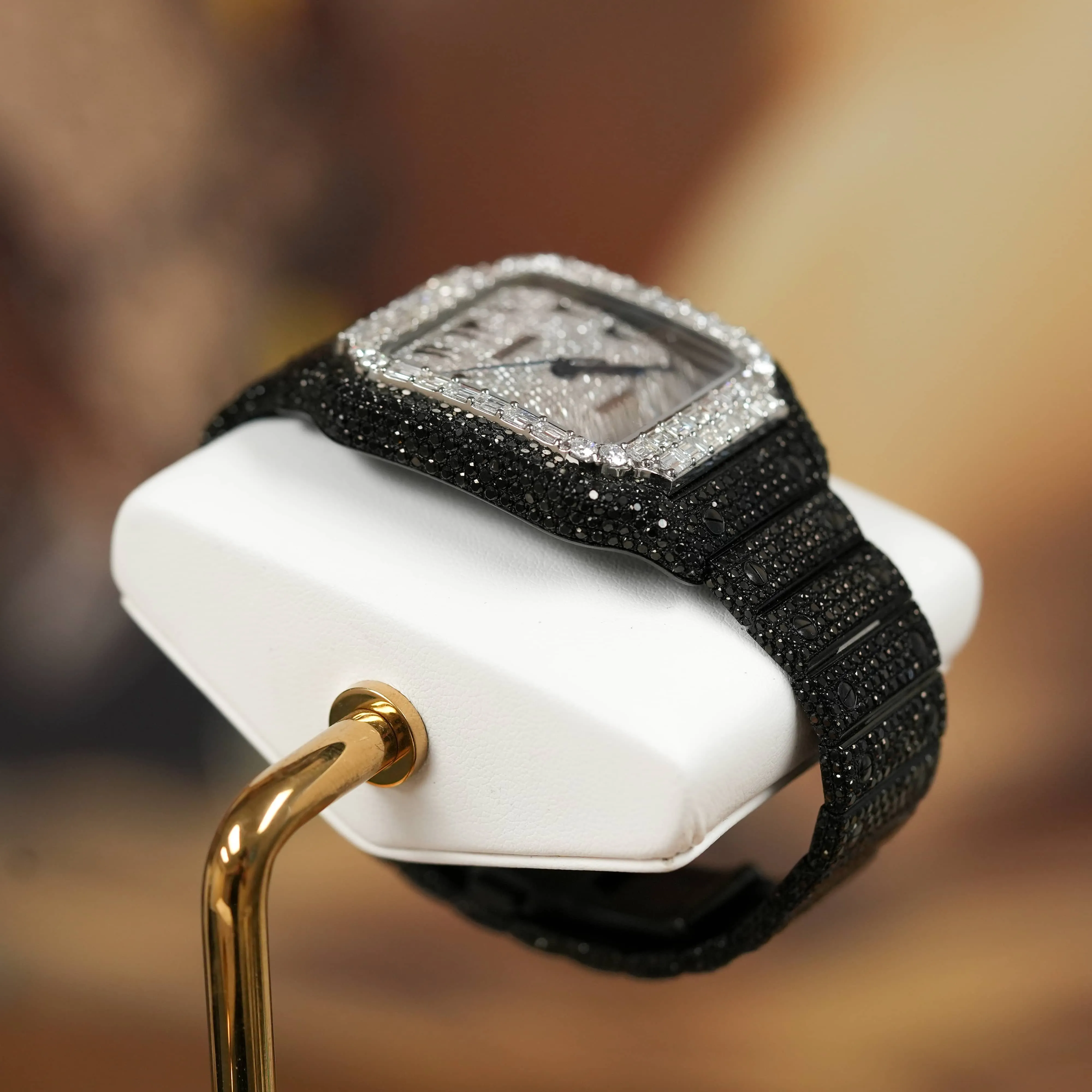 Cartier Santos Automatic 39.8mm - Black Iced Out