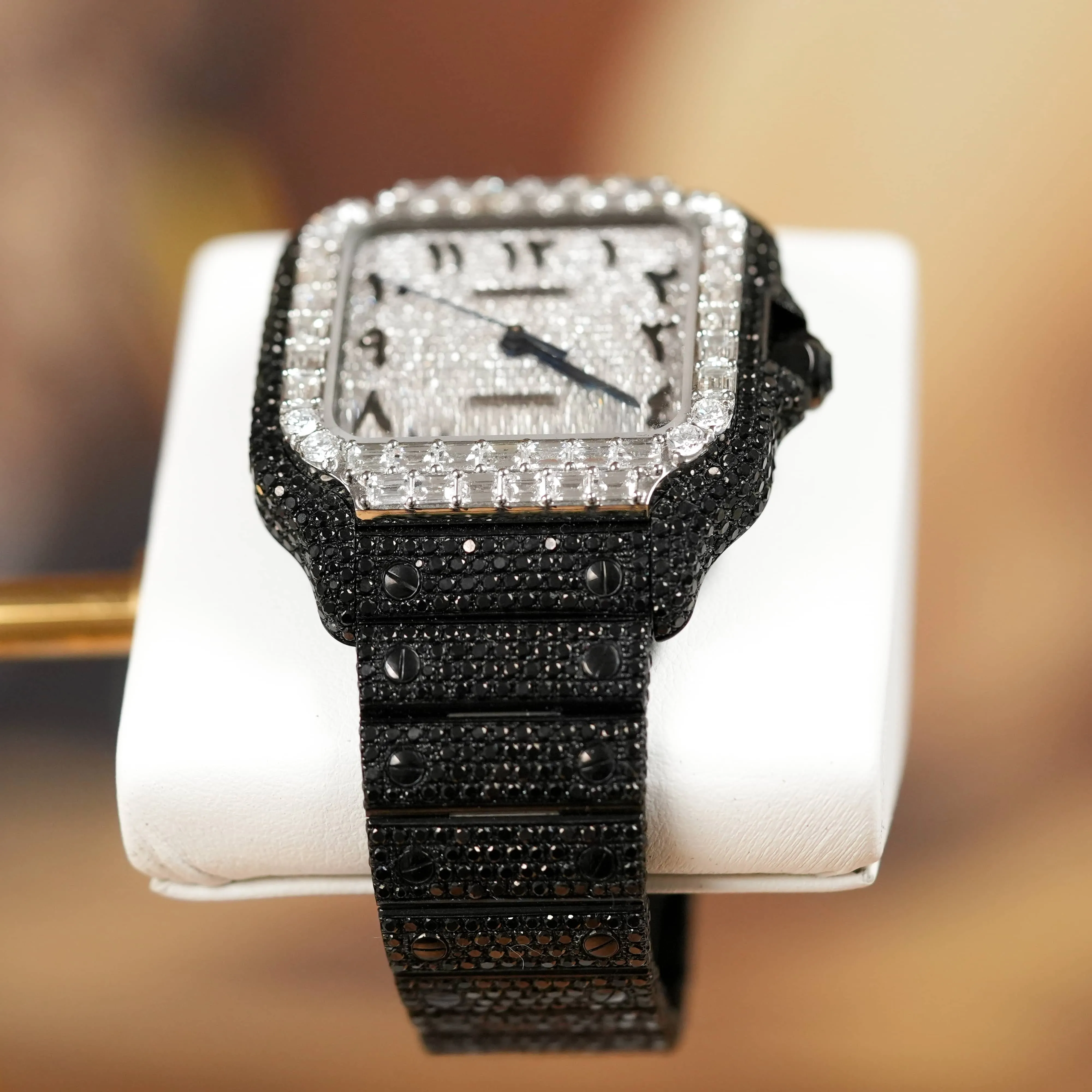 Cartier Santos Automatic 39.8mm - Black Iced Out