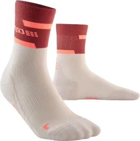 CEP Women&#x27;s Run Compression Mid Cut Socks 4.0 Red/Off White | Buy CEP Women&#x27;s Run Compression Mid Cut Socks 4.0 Red/Off White here | Outnorth