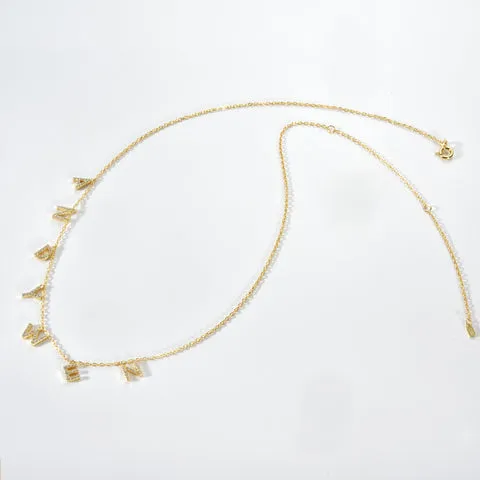 Charm Name Necklace 925 Sterling Silver Gold Personalized Name Pendant Necklace Luxury KESLEY