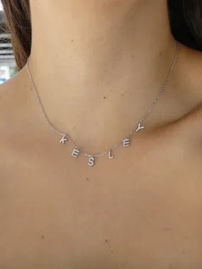 Charm Name Necklace 925 Sterling Silver Gold Personalized Name Pendant Necklace Luxury KESLEY