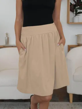 Chic & Comfortable FAM-FAM Stretchy Skirt with Convenient Pockets