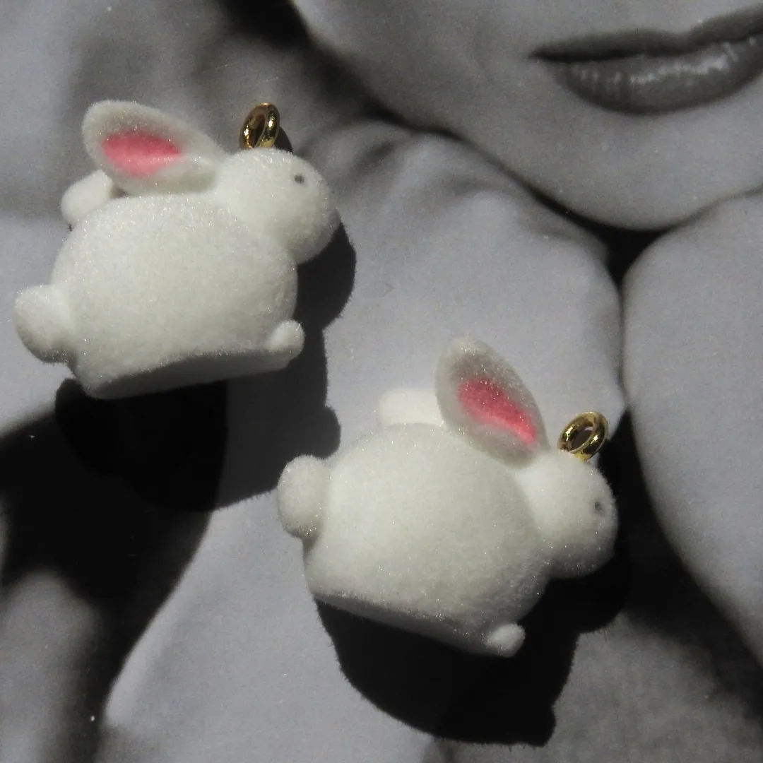 Cottontail Bunny Rabbit Charms (Set of 2)