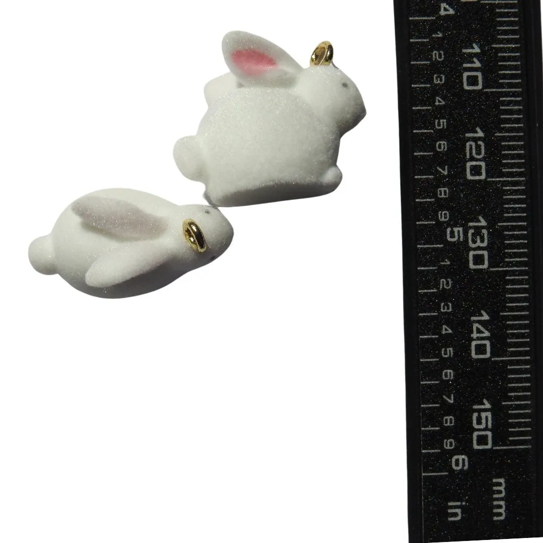 Cottontail Bunny Rabbit Charms (Set of 2)