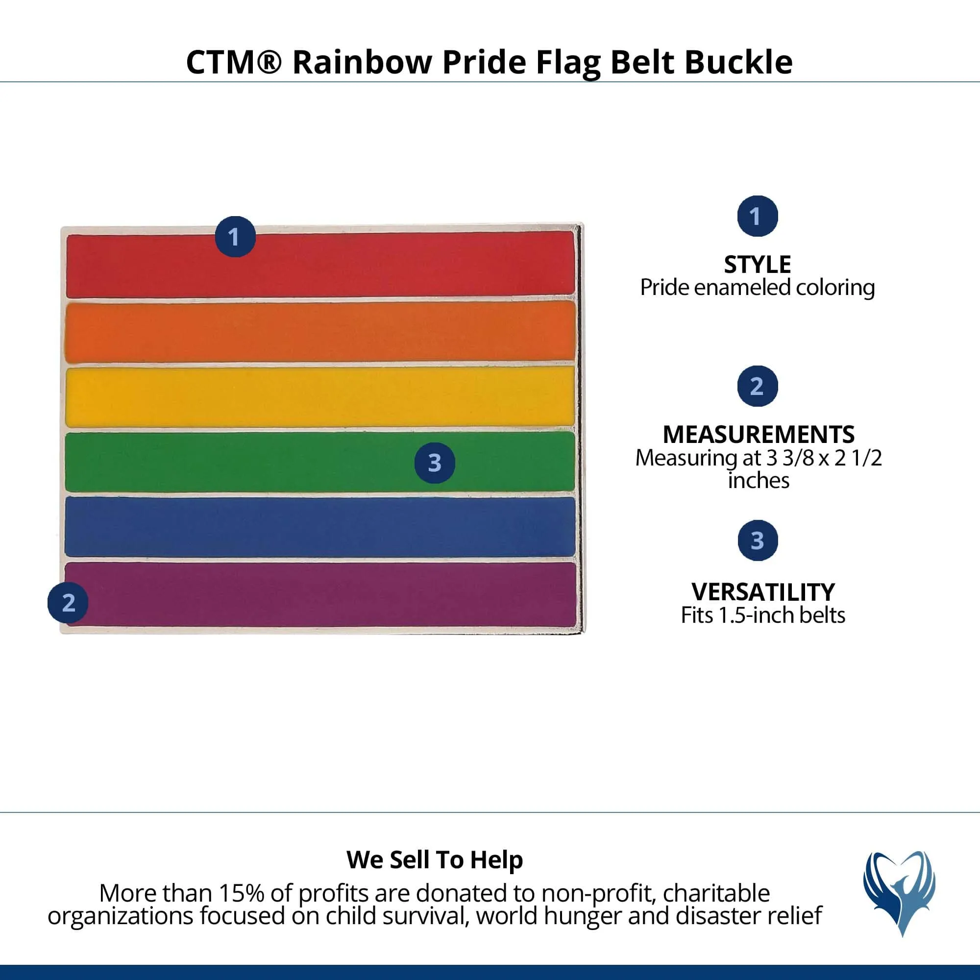 CTM® Rainbow Pride Flag Belt Buckle