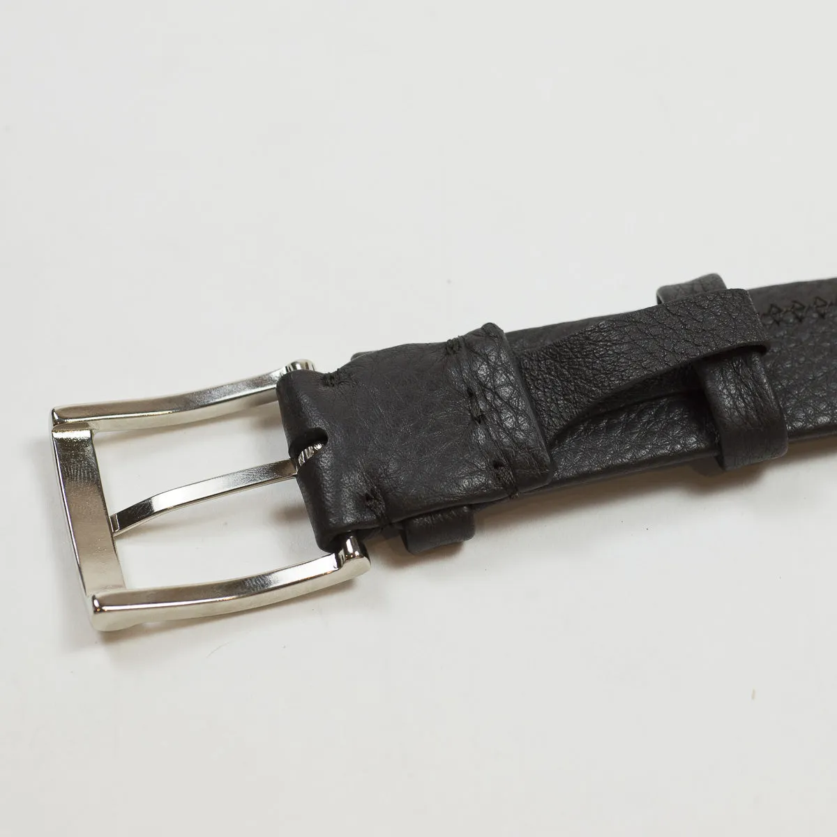 Dark brown soft calf "tubo" tubular dress belt