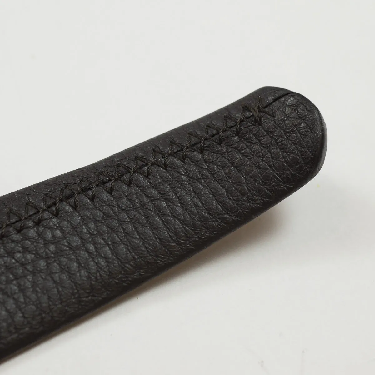Dark brown soft calf "tubo" tubular dress belt