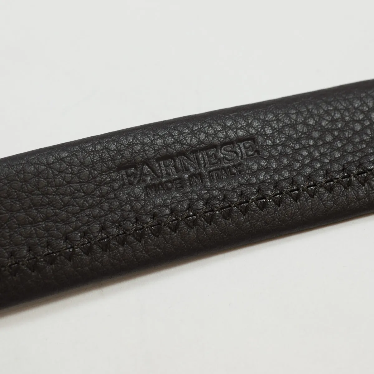 Dark brown soft calf "tubo" tubular dress belt