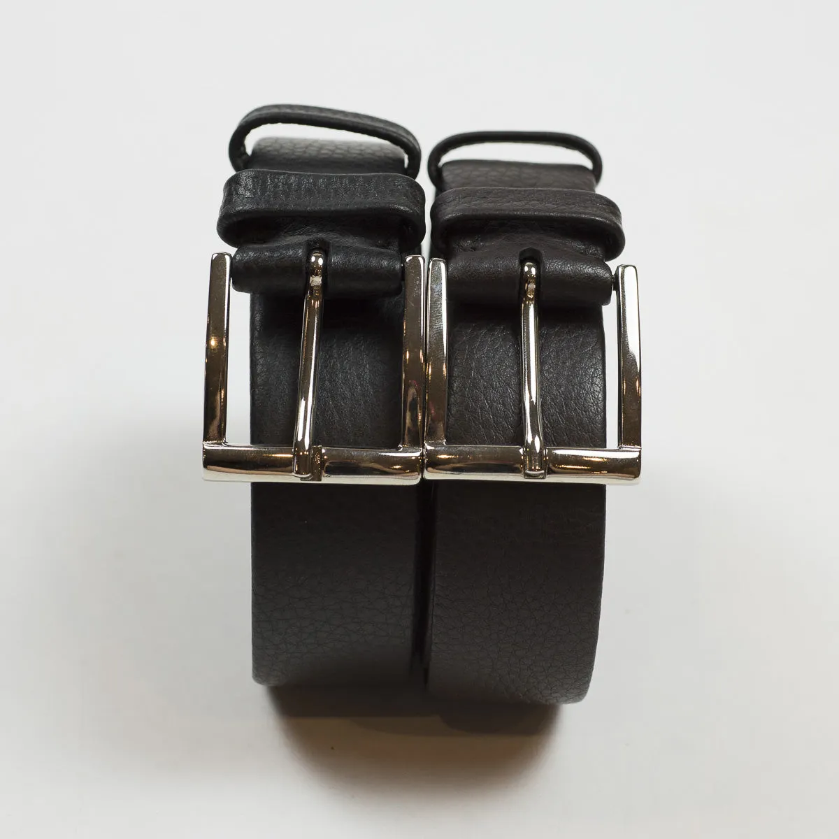 Dark brown soft calf "tubo" tubular dress belt