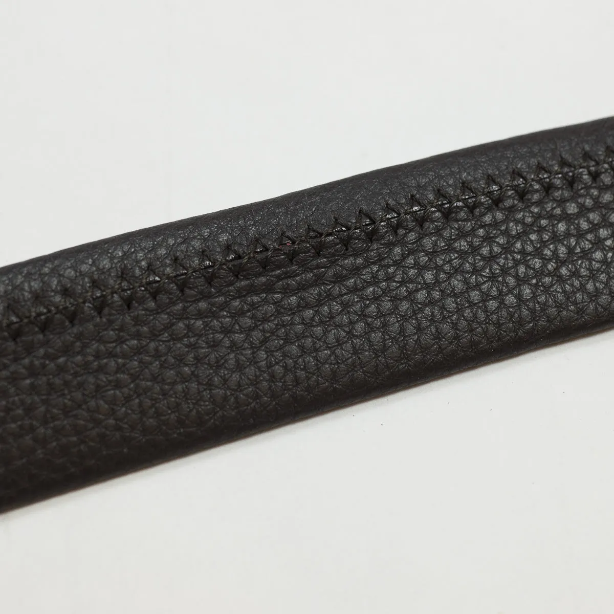 Dark brown soft calf "tubo" tubular dress belt
